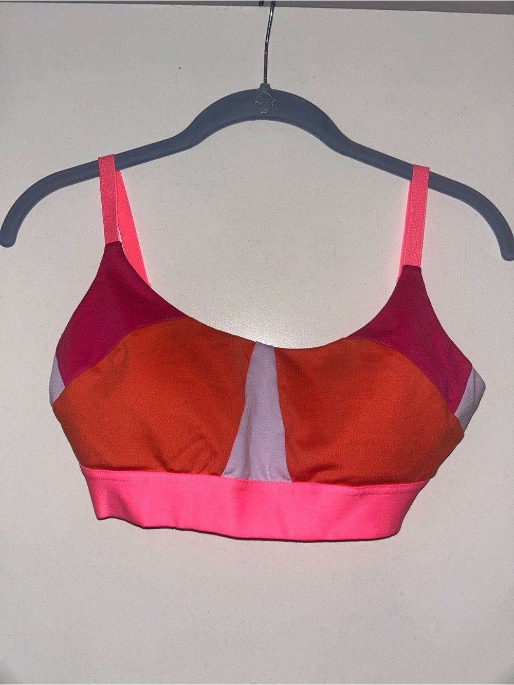 JoyLab Colorblock Sport Bralette in Pink, Orange & Purple